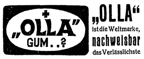 Textwerbung für Präservative der Marke "OLLA".