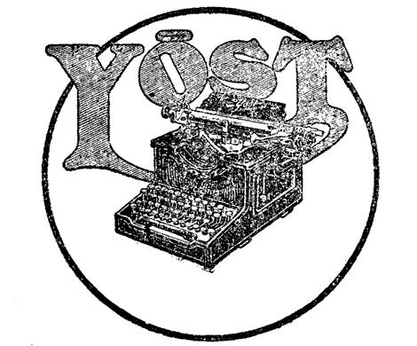 Illsutration einer "Yost Schreibmaschine".