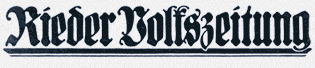 Historisches Logo der Zeitung »Rieder Volkszeitung«
